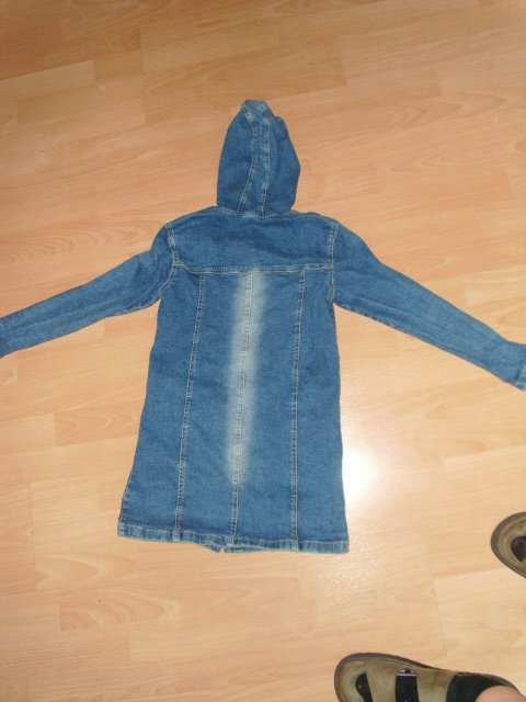 Jeansmantel, blau mit Waschungen, Gr. 128