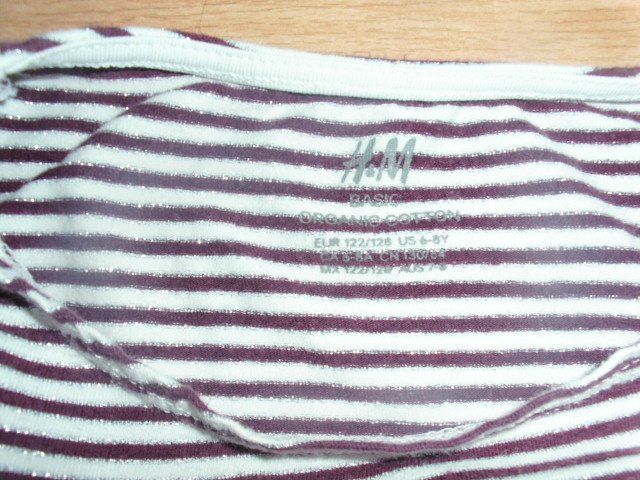 Langarmshirt von H&M, geringelt, Gr. 122/128