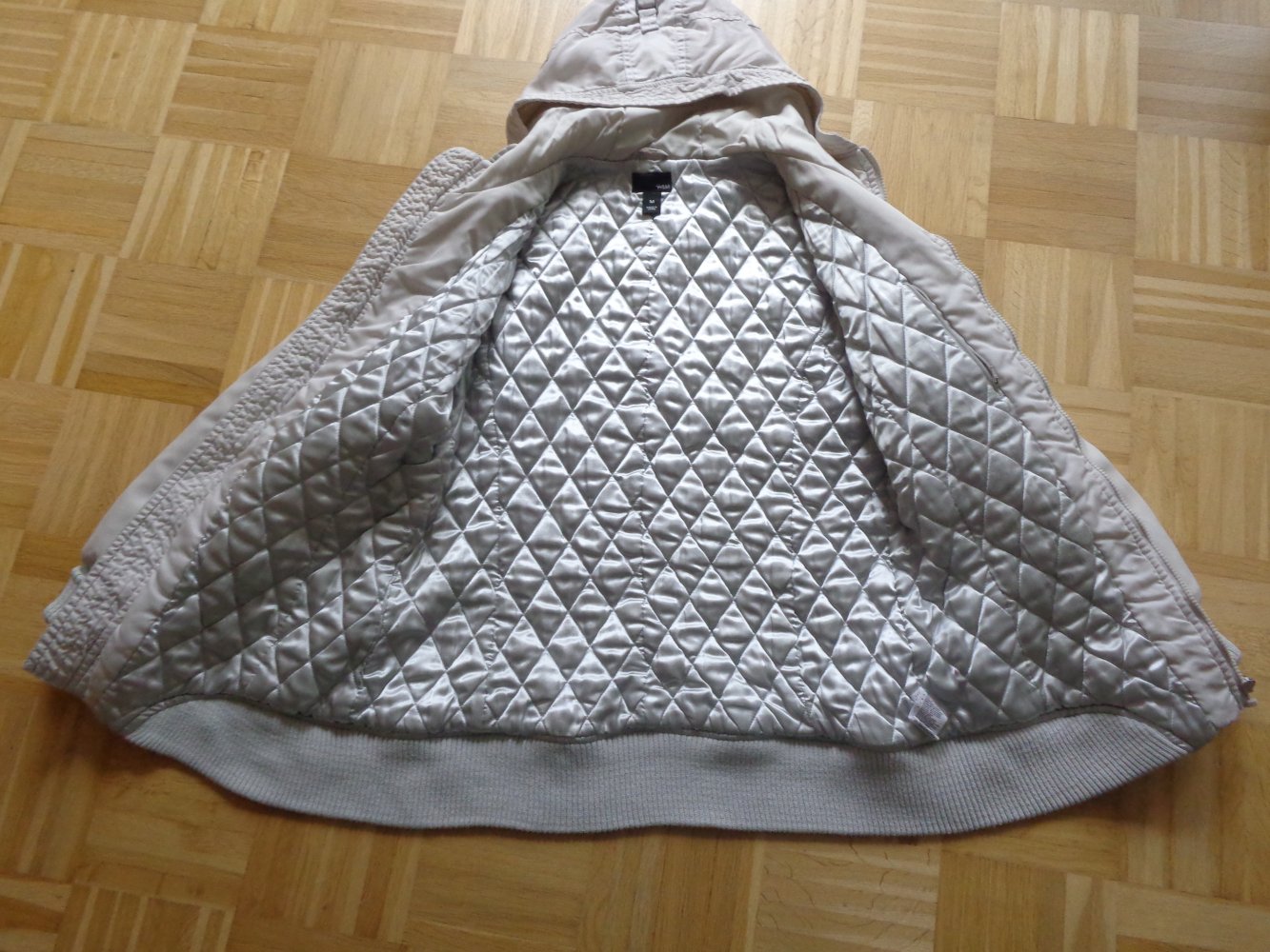 Jacke, Kapuzenjacke, weißgrau, Gr. M bzw. ca. Gr. 38, H&M