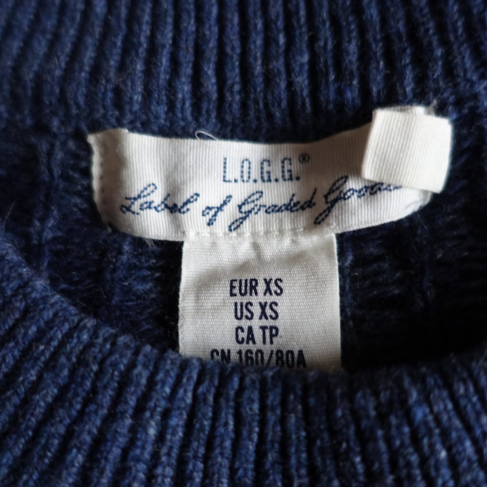 Pullover, Strickpullover, Leo, blau, Gr. XS bzw. ca. Gr. 34, Logg H&M
