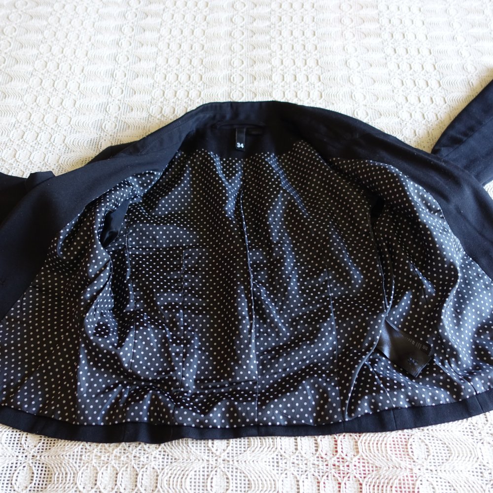 Blazer, kurz, Gr. 34 bzw. ca. Gr. XS, schwarz, H&M