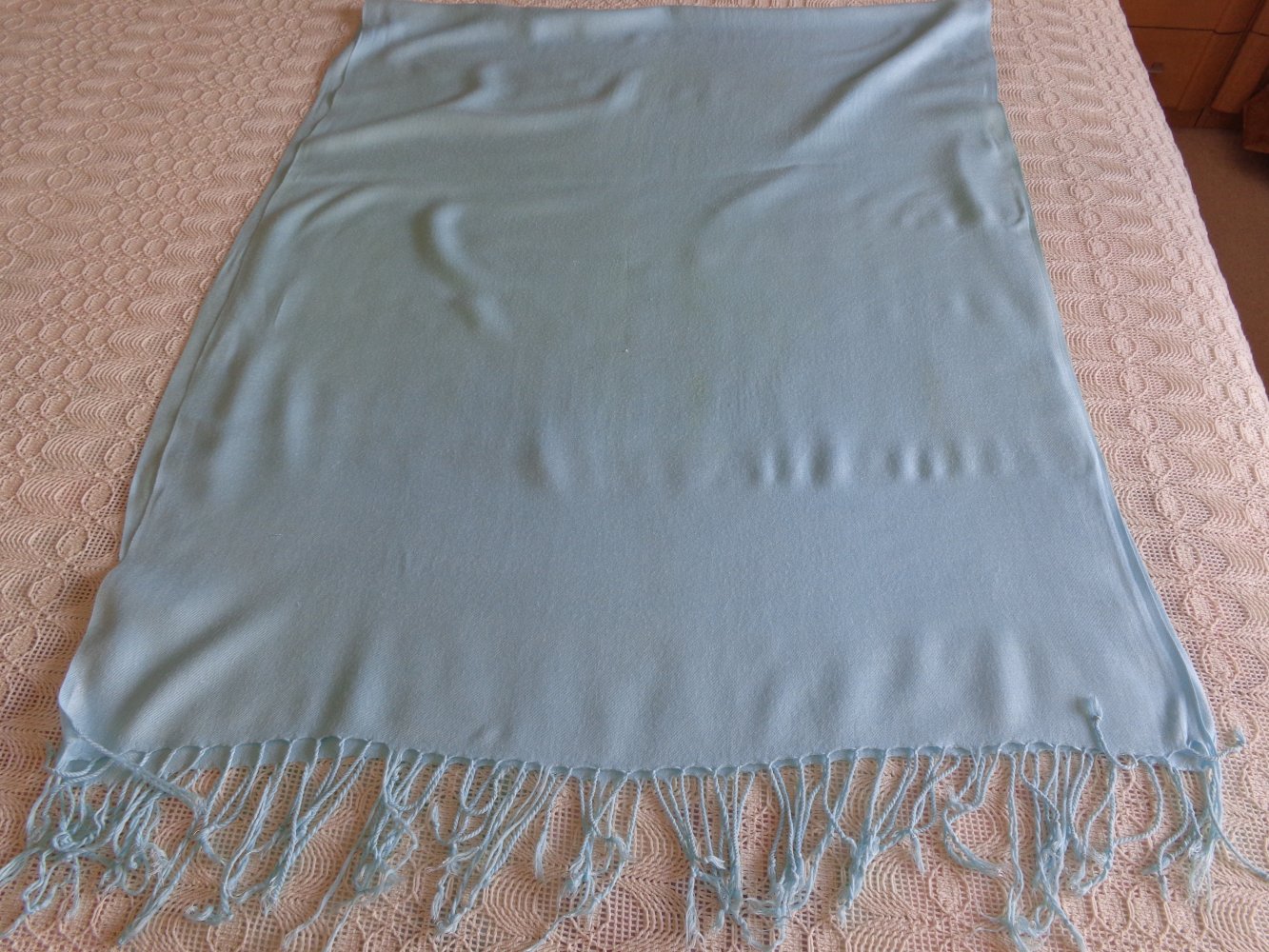 Schal, Tuch, Fransen, Gesamtlänge ca. 172 cm, Breite ca. 70 cm, türkis, C&A