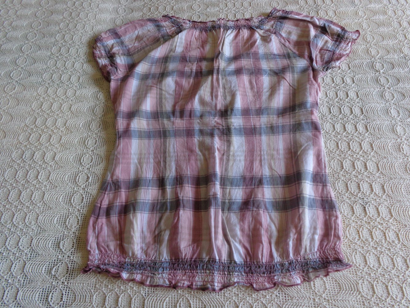 #Vintage - Bluse, Schlupfbluse, Karobluse, Gr. XS bzw. ca. Gr. 34, QS by s. Oliver