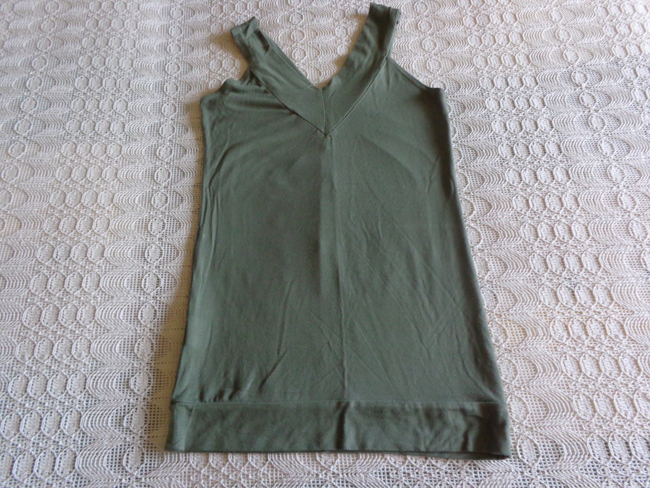 Vintage - Top, Shirt, Longtop, Gr. XS bzw. ca. Gr. 34, khaki, Amisu
