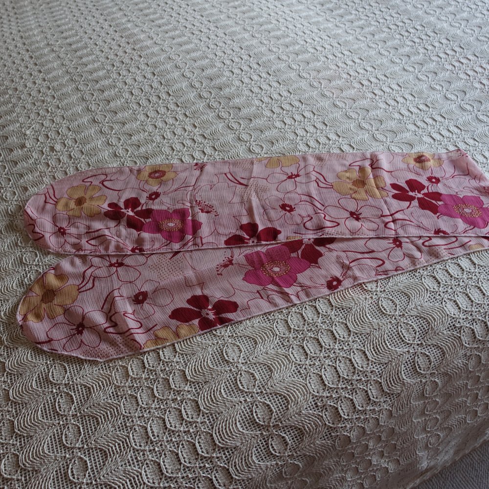 Tuch, Schal, Gürtel, rosa, Blumen, lang ca. 140 cm, breit ca. 19 cm