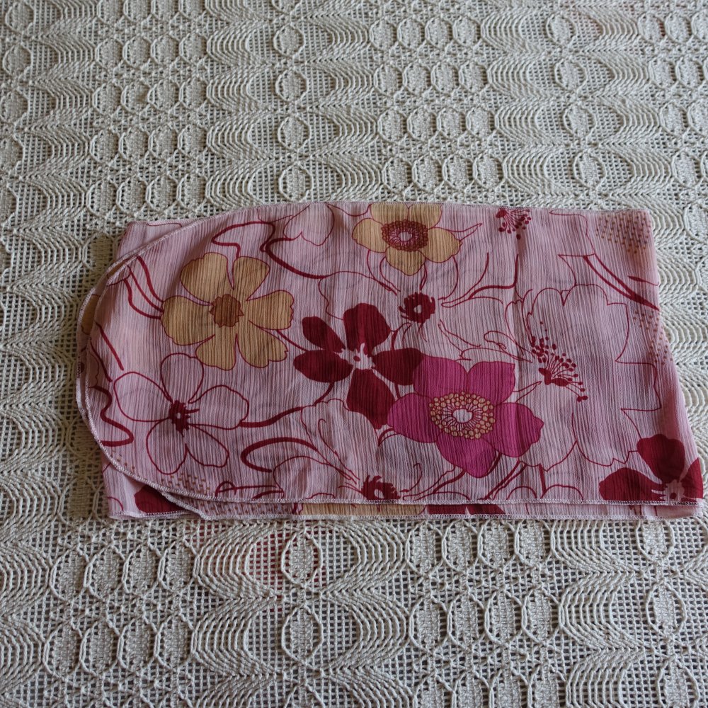 Tuch, Schal, Gürtel, rosa, Blumen, lang ca. 140 cm, breit ca. 19 cm