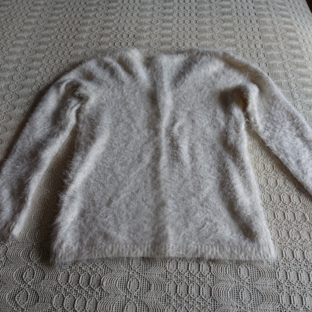 Pullover, Strickpullover, Gr. 32/34 bzw. ca. Gr. XXS/XS, altweiß, Bonprix, V-Ausschnitt