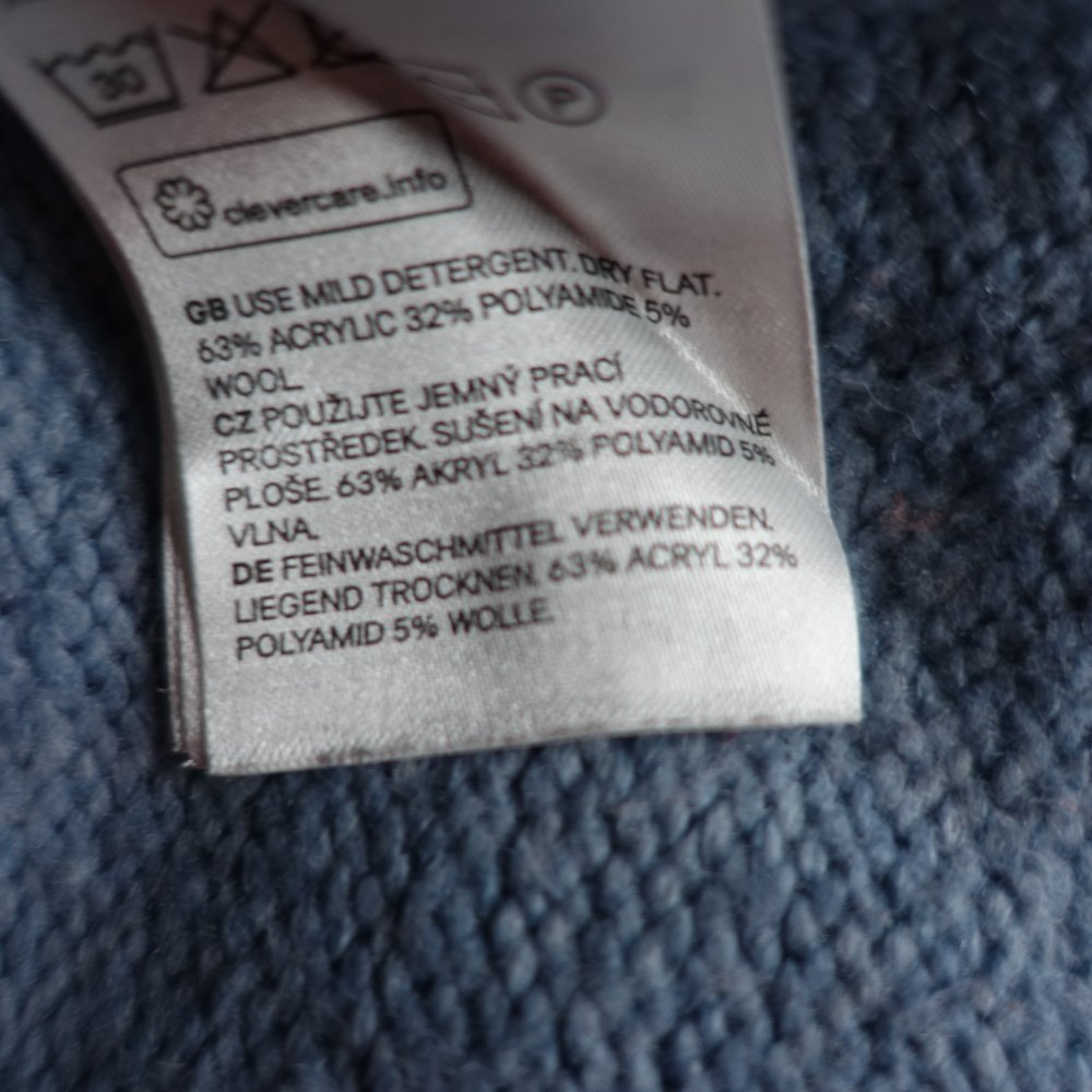 Pullover, Kapuzen-Strickpullover, Gr. XS bzw. ca. Gr. 34, Oversize, H&M LOGG, blau