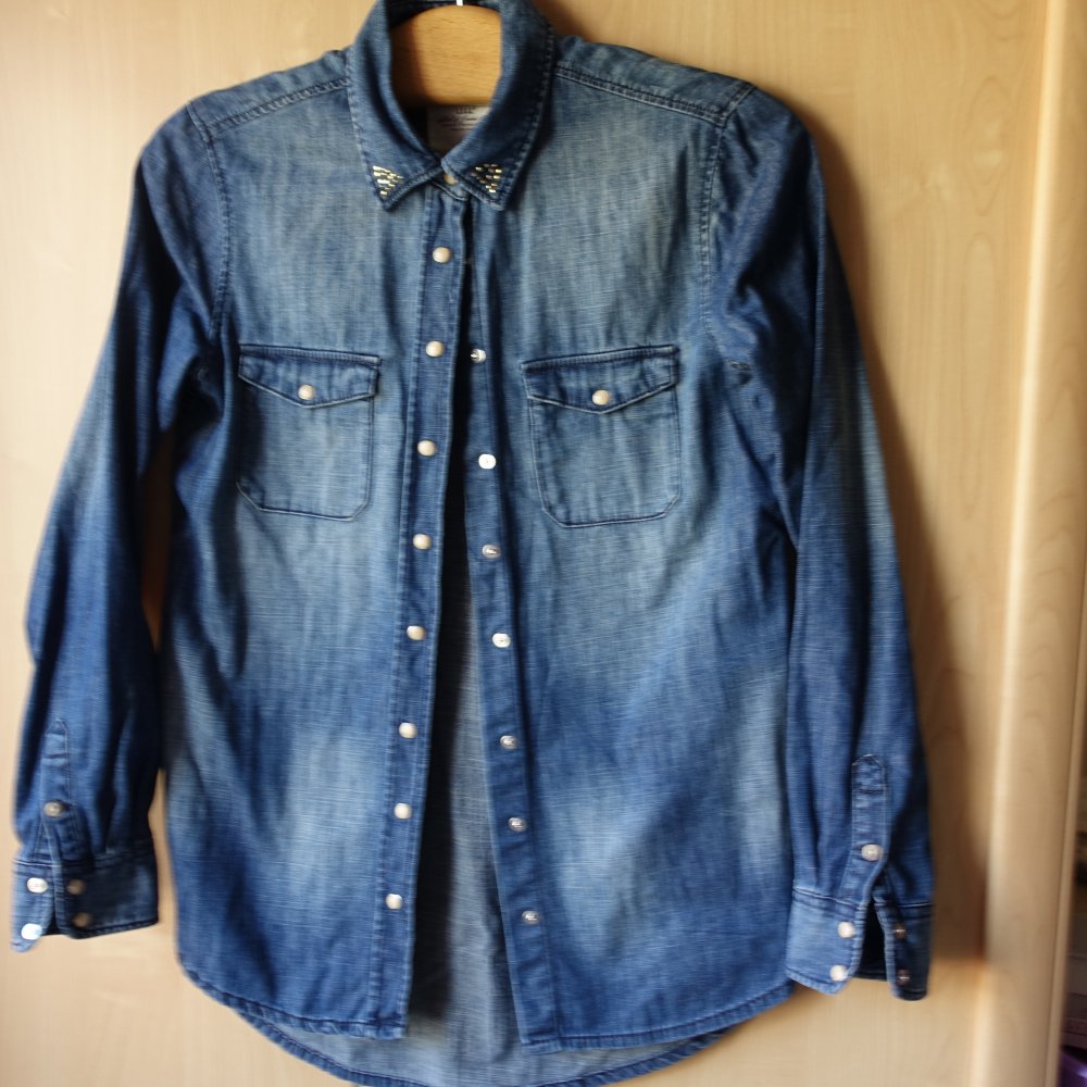 Vintage - Jeanshemd, Jeansbluse, Gr. 34 bzw. ca. Gr. XS, H&M L.O.G.G.