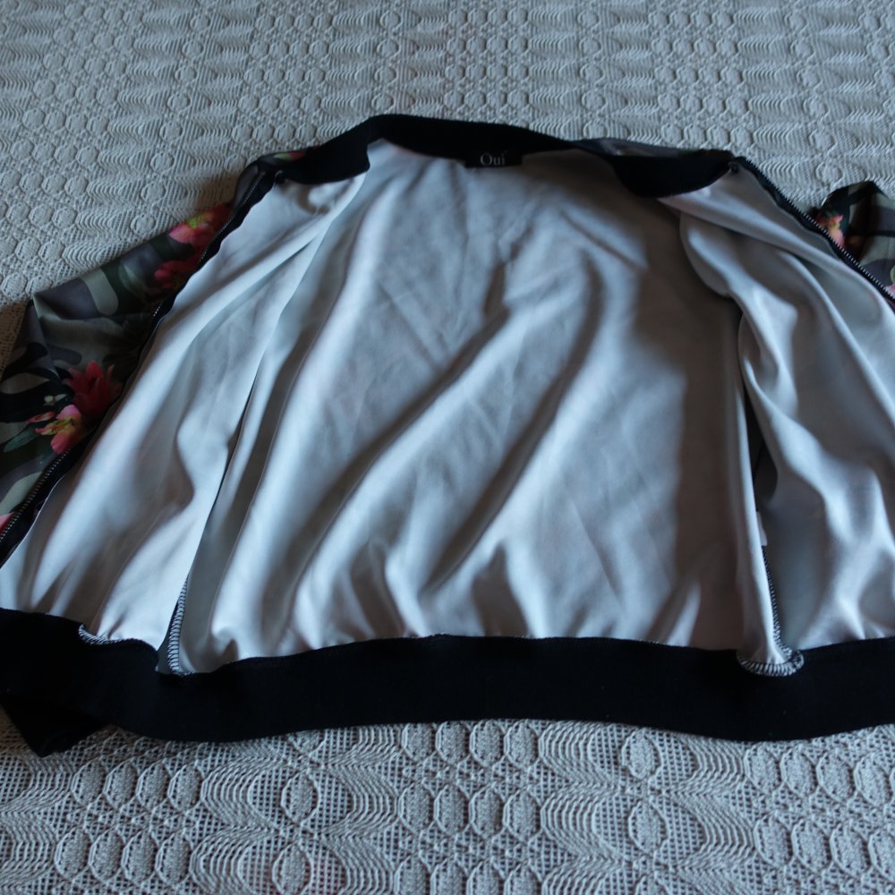 Jacke, RV, ca. Gr. 34/36, ca. Gr. XS/S, Blumenmuster, RV, Oui