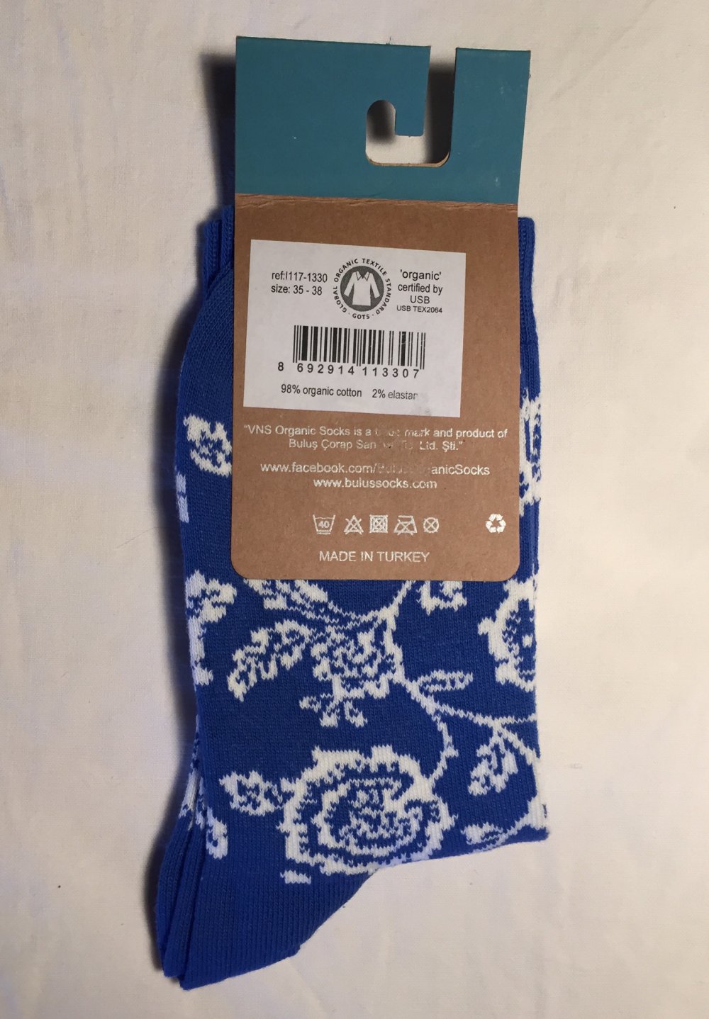 NEU Socken blau weiß Blumenmuster