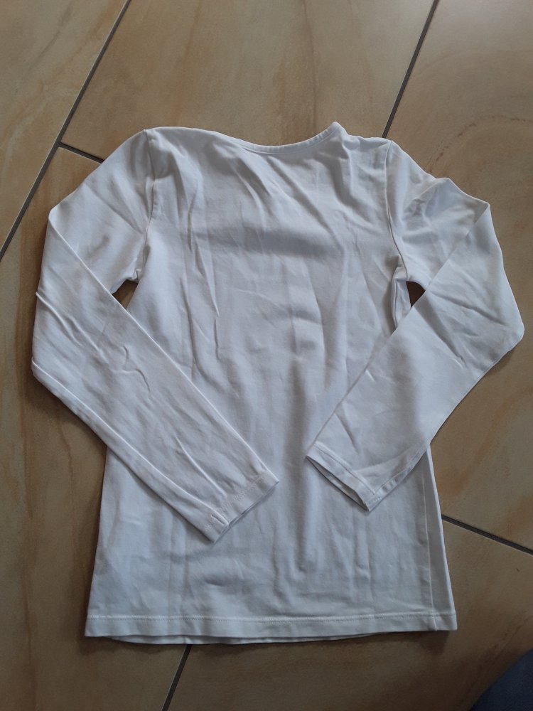 weißes Langarmshirt 122/128 von H&M