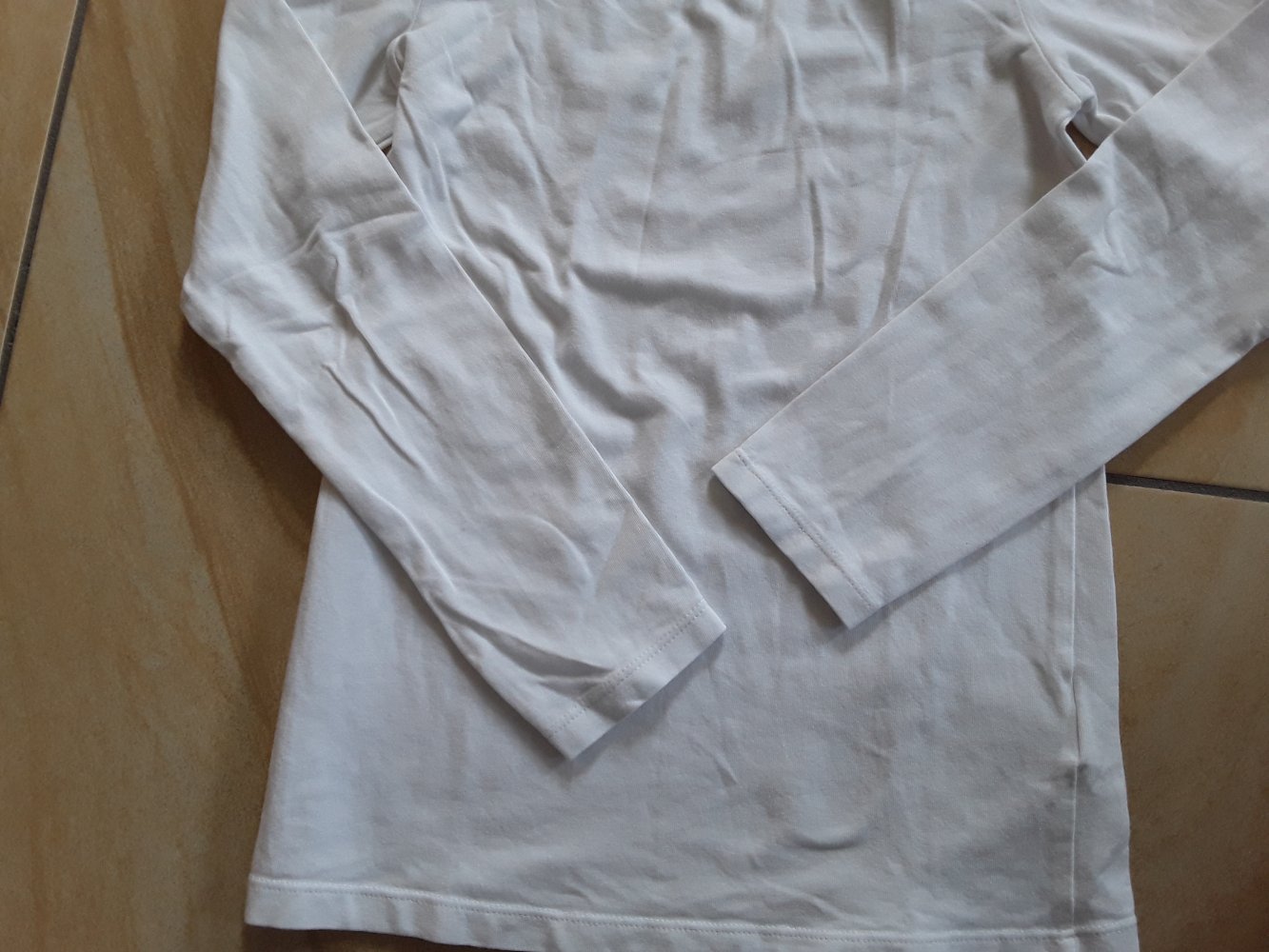 weißes Langarmshirt 122/128 von H&M