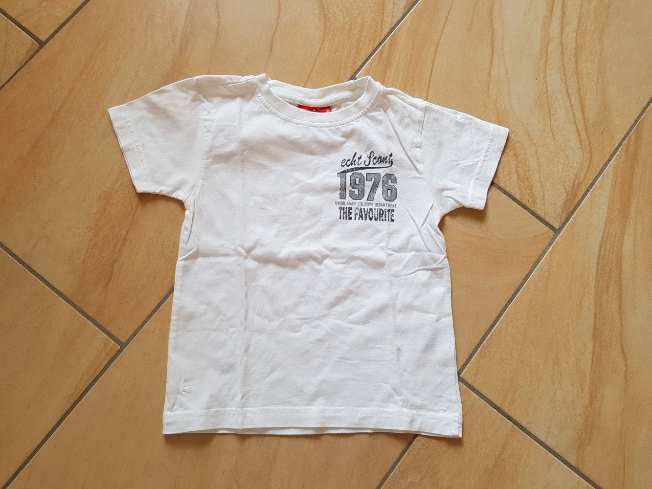 weißes T-Shirt in Gr. 92/98 von Scout