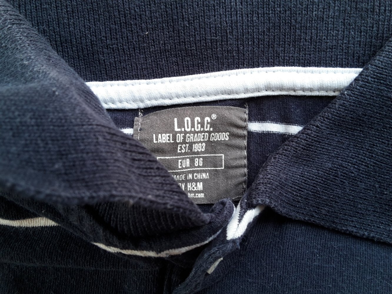 dunkelblaues Poloshirt in Gr. 86 von H&M