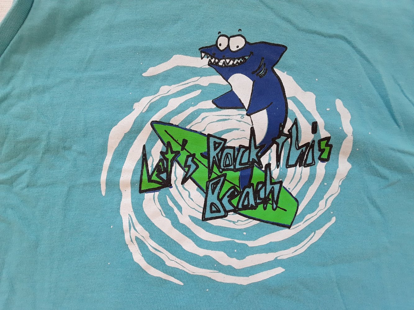 türkisfarbenes Tanktop/ ärmelloses Shirt in Gr. 92