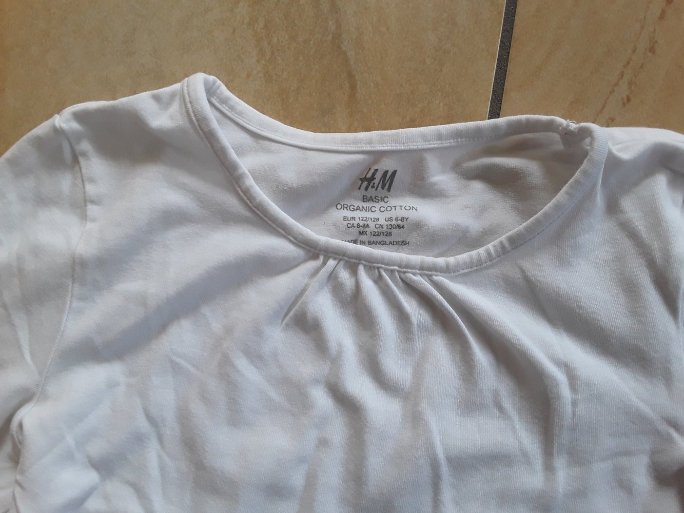 weißes Langarmshirt 122/128 von H&M