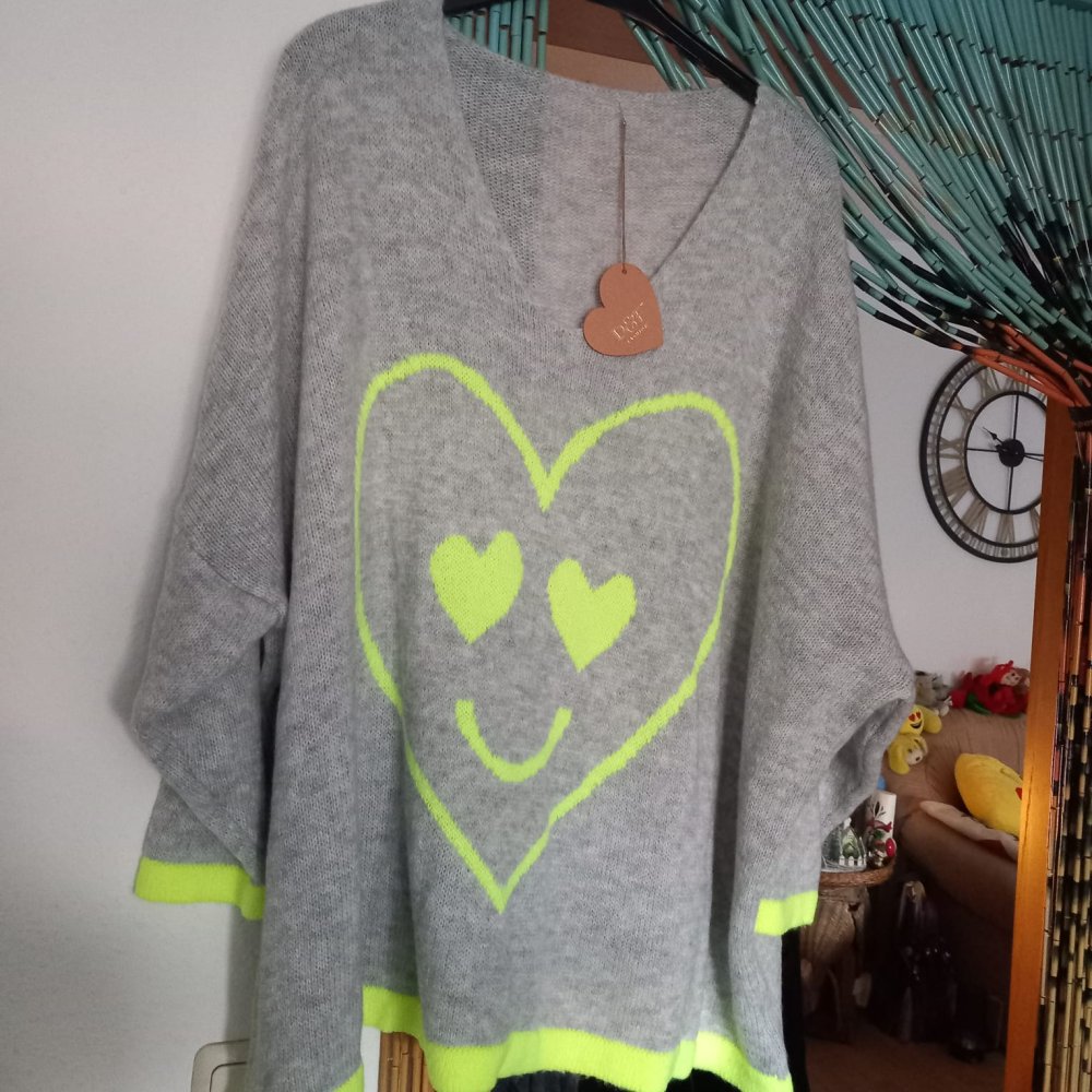 *** NEU ~ Oversize ~ Strick ~ Pullover ~ Smile ***