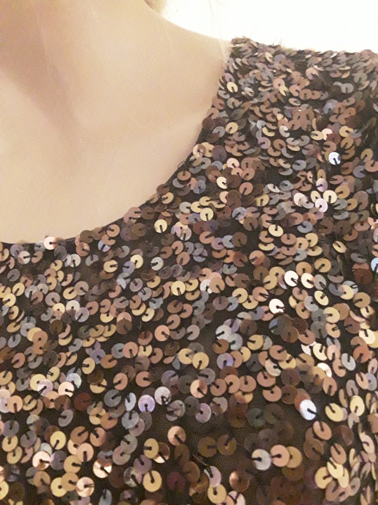 Bronzefarbene Pailetten-Shirt 