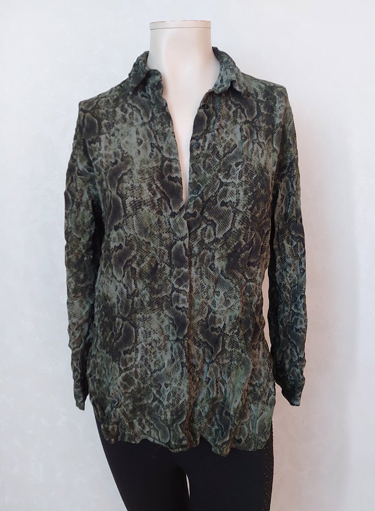 Luftige Bluse ~ Schlange ~ Goa ~ S ~ Grün ~ Animal ~ Mango ~ MNG