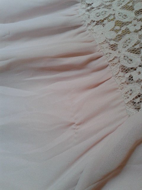 hübsches Oberteil, Bluse, Spitze, nude, rosa, S, Chiffon