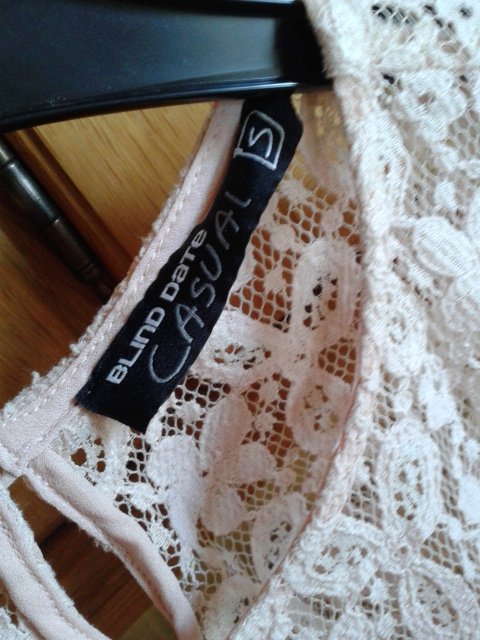 hübsches Oberteil, Bluse, Spitze, nude, rosa, S, Chiffon