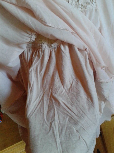 hübsches Oberteil, Bluse, Spitze, nude, rosa, S, Chiffon