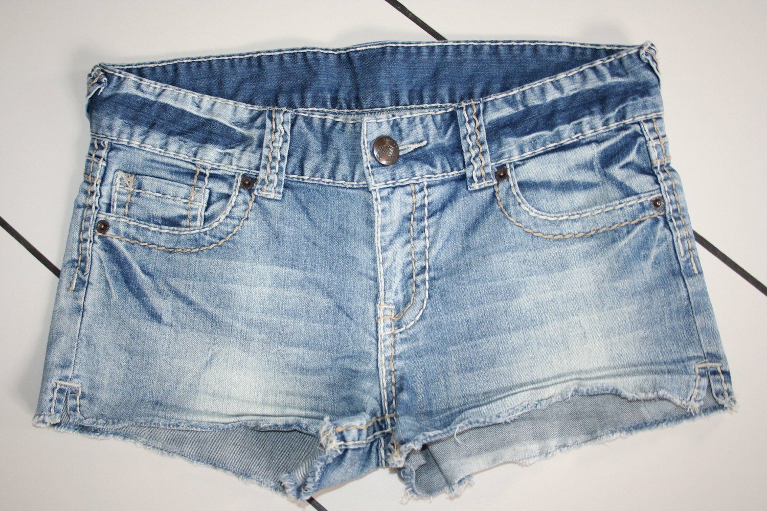 blaue Hot Pant Gr.M :: Damen :: FB Sister :: breite Nähte 5-Pocket-Style
