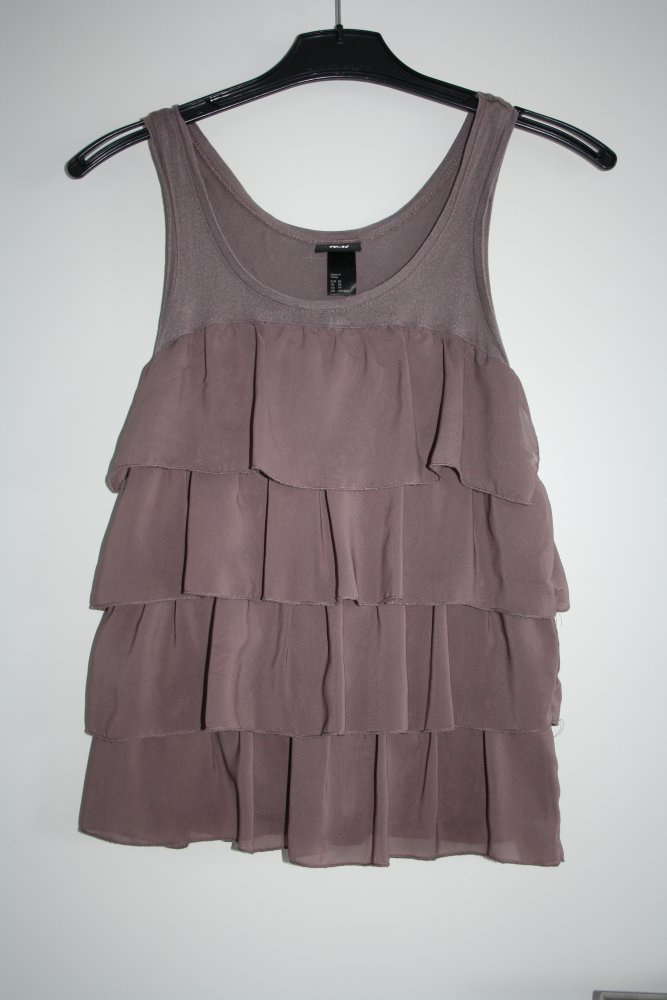 * H&M Top taupe braun mit Volants