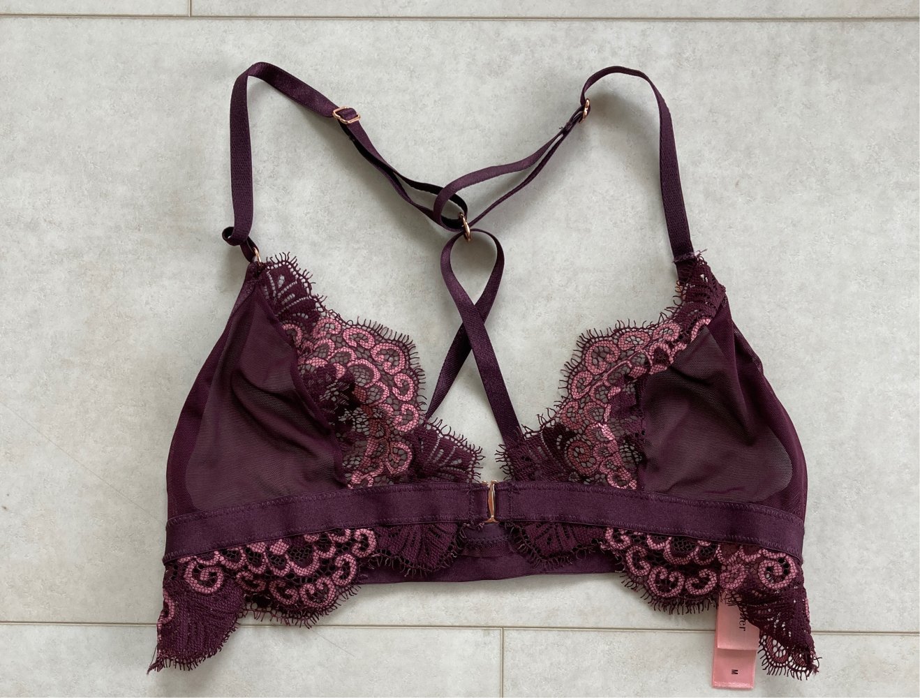 Hunkemöller Bralette Bra lila T-Neck Bustier M 75B