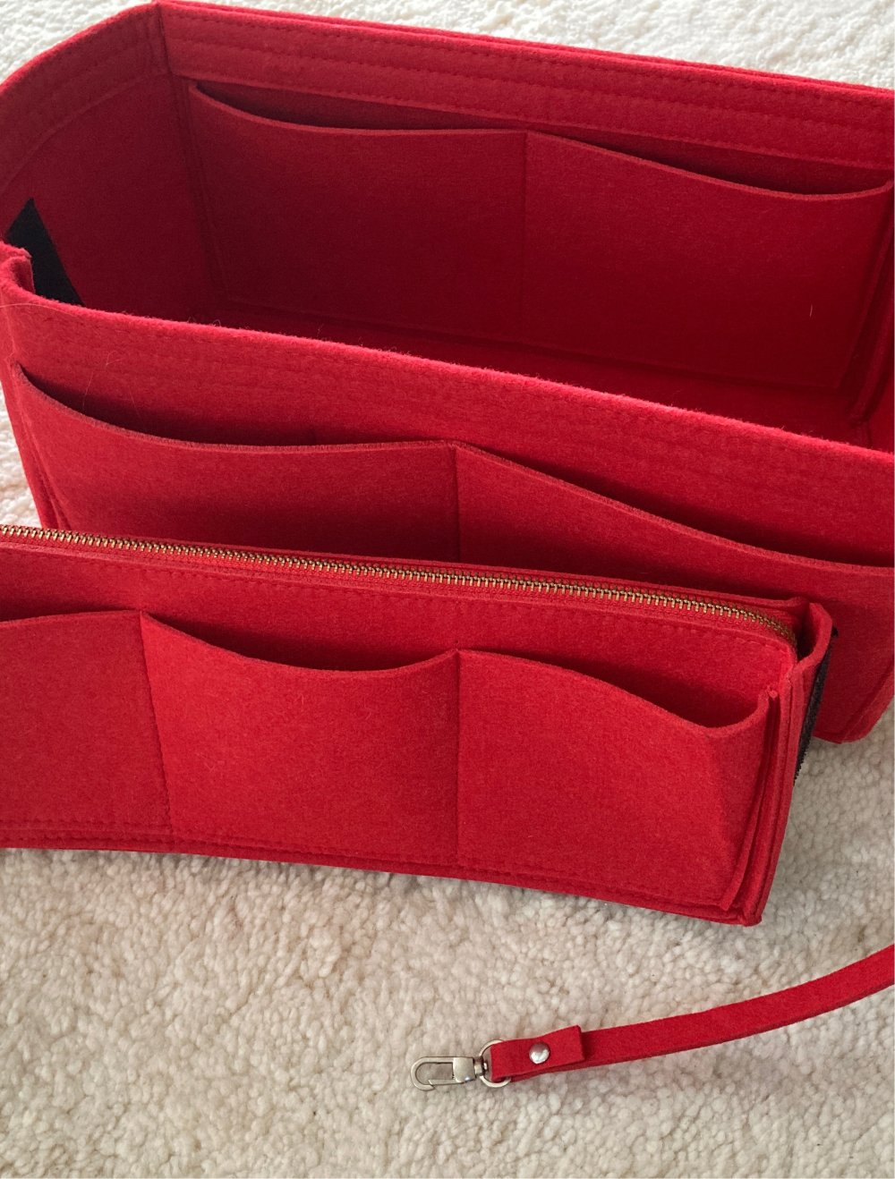 Bag/Taschen Organizer Xxl Filz rot