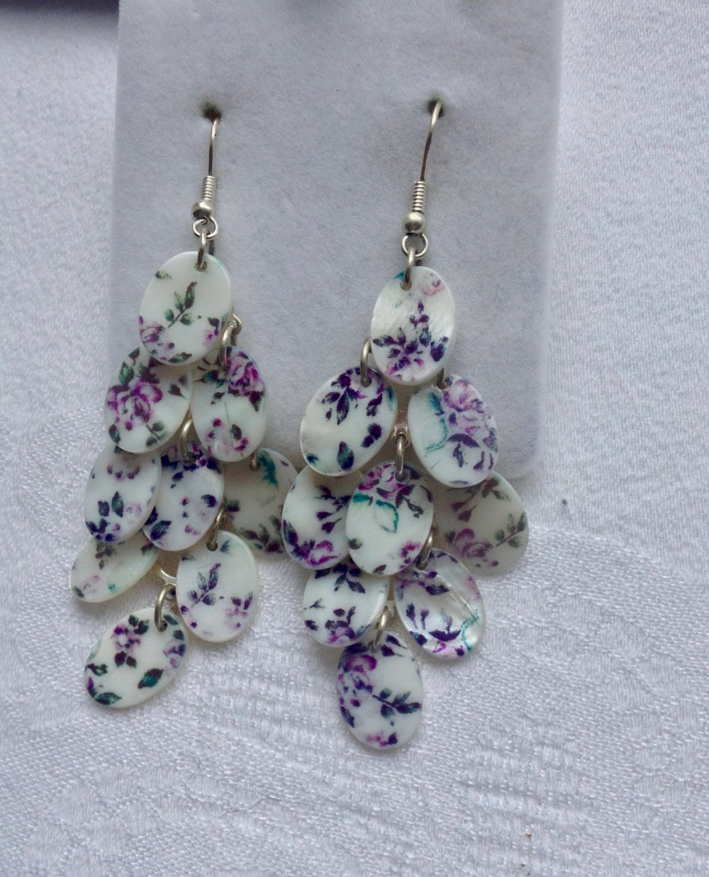 Große romantische Ohrringe mit Blümchenmuster zum Hängen von Six