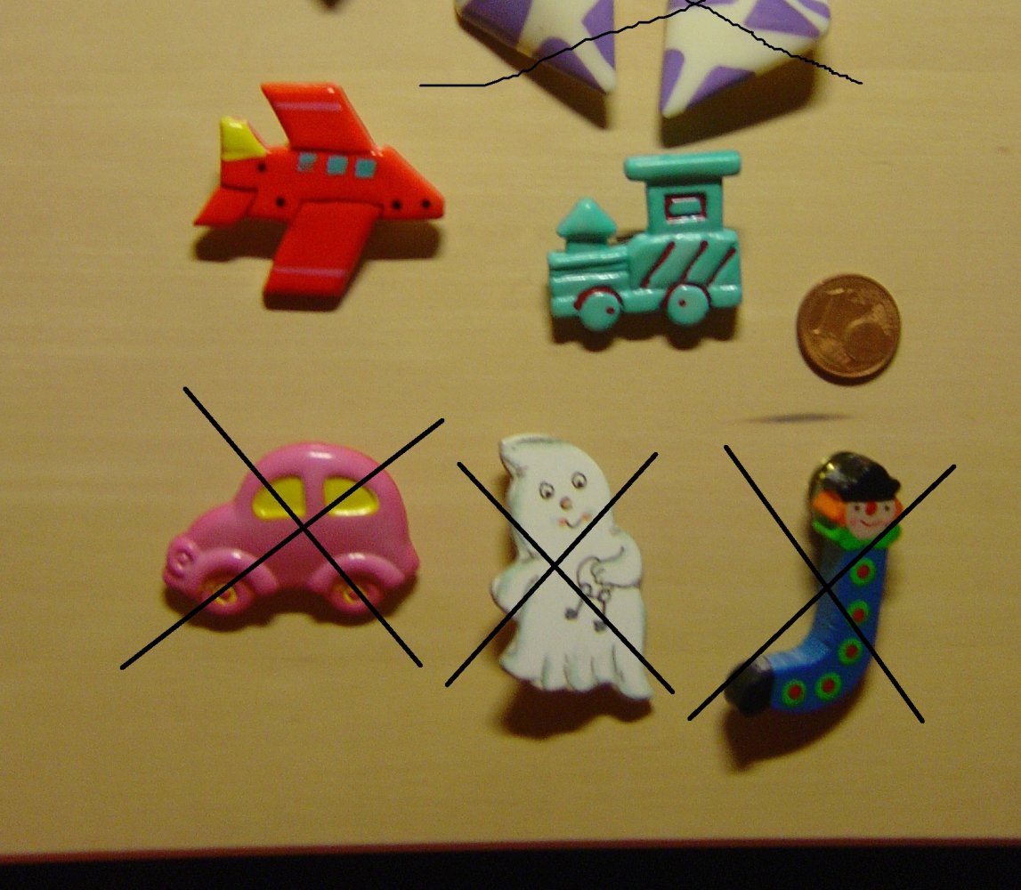 Broschen für Kinder (Flugzeug, Lokomotive)