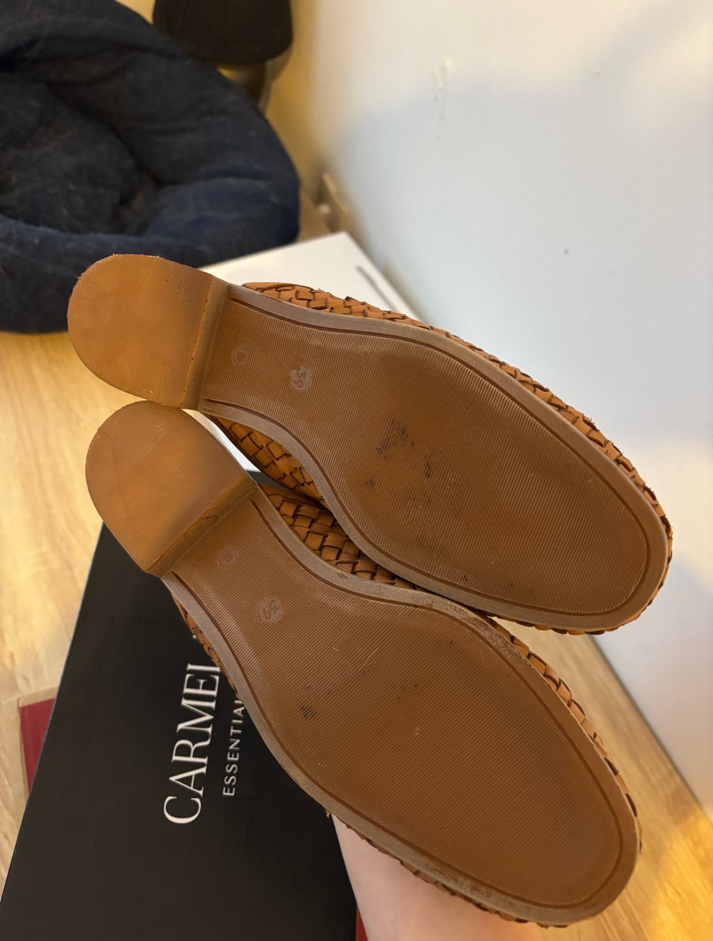 Carmela Loafer Beige Braun Geflochten Echtleder