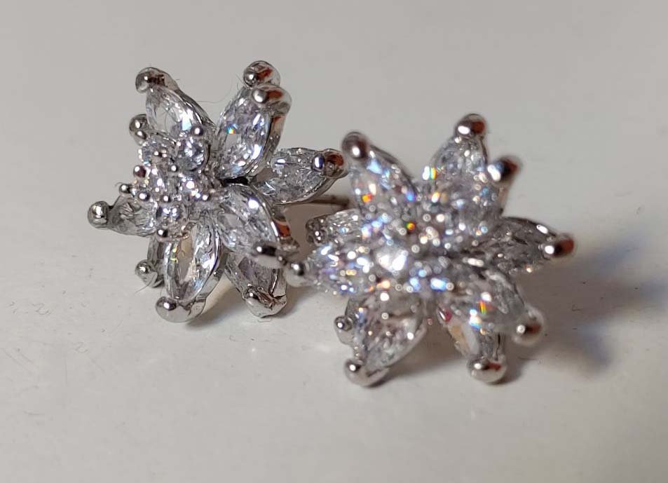 Ohrringe silber_glitzernden Steinchen