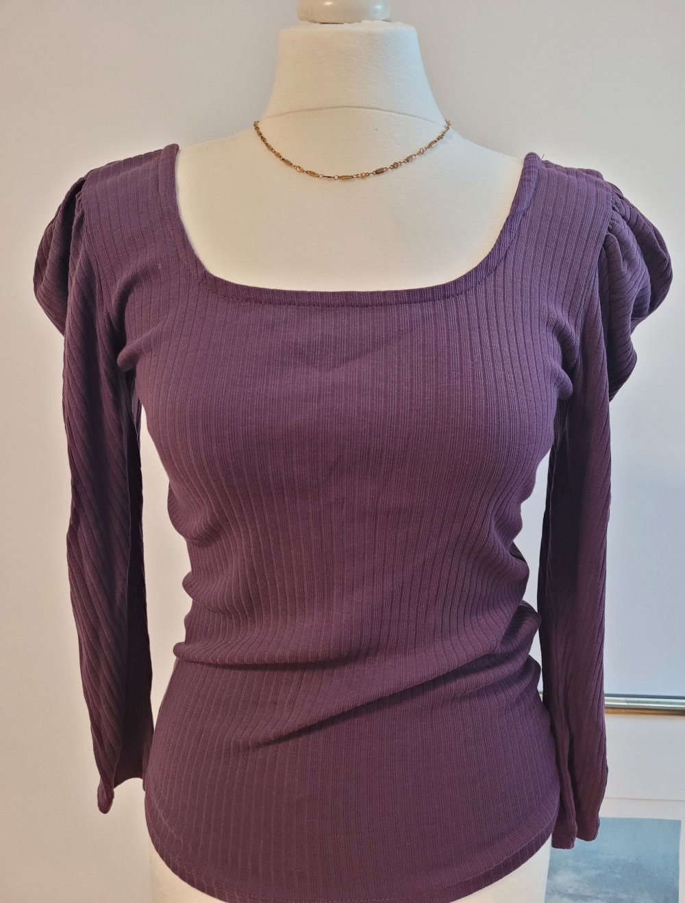 Longsleeve langärmeliges Shirt aus Baumwolle Puffärmel T-Shirt