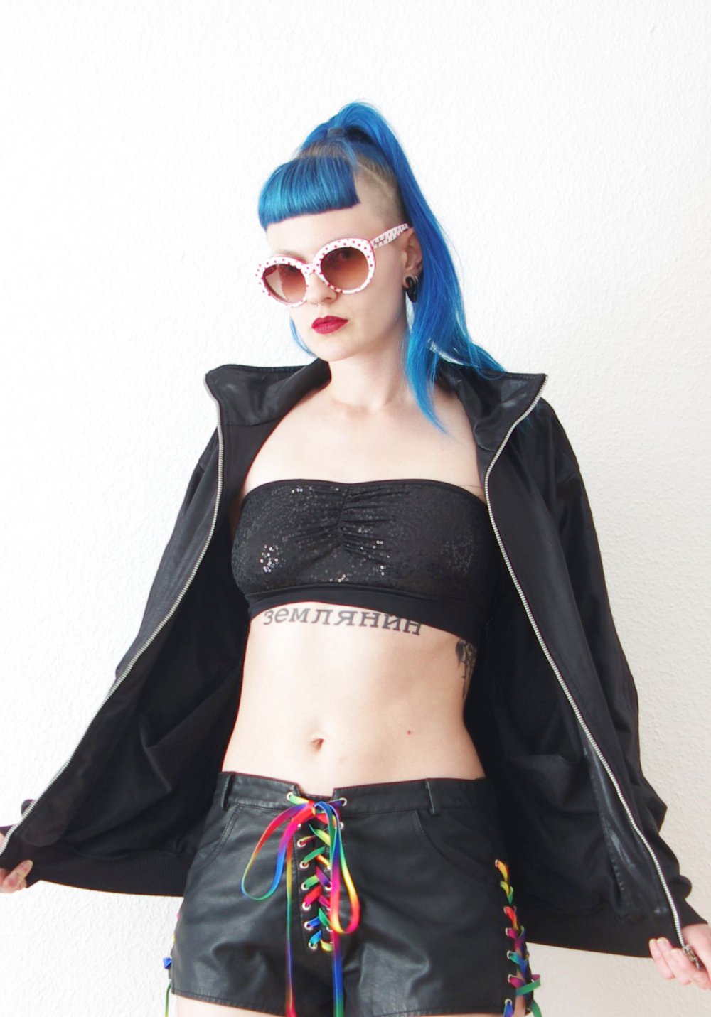 Shiny Bandeau Crop Top Gr. M S 38 40 Boobtop Bralet Rave Festival bratz Technobarbie