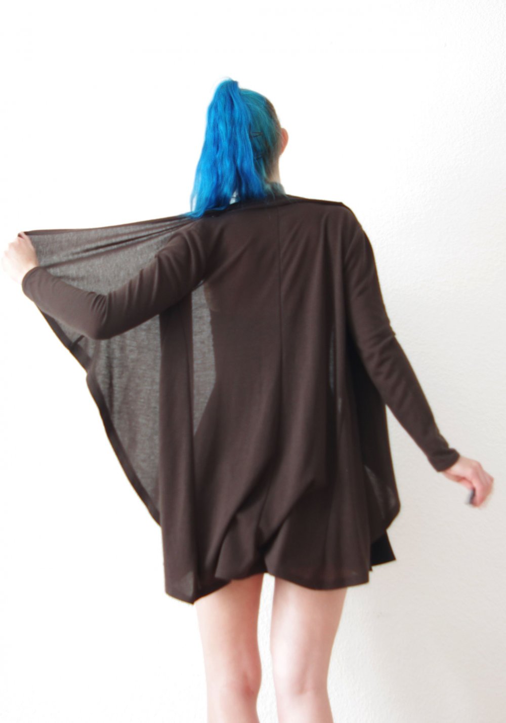 Postapokalyptischer Cardigan Assuili Gr. S M Vokuhila Strickjacke Morigirl Technoshaman