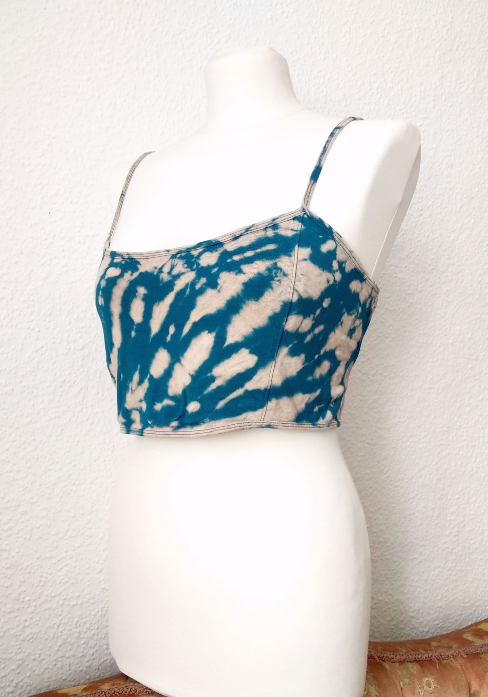 Batik Bralet Crop Top Gr. XL M L Rave tie dye Technoelfe Festival Hippie Goa y2k acid wash