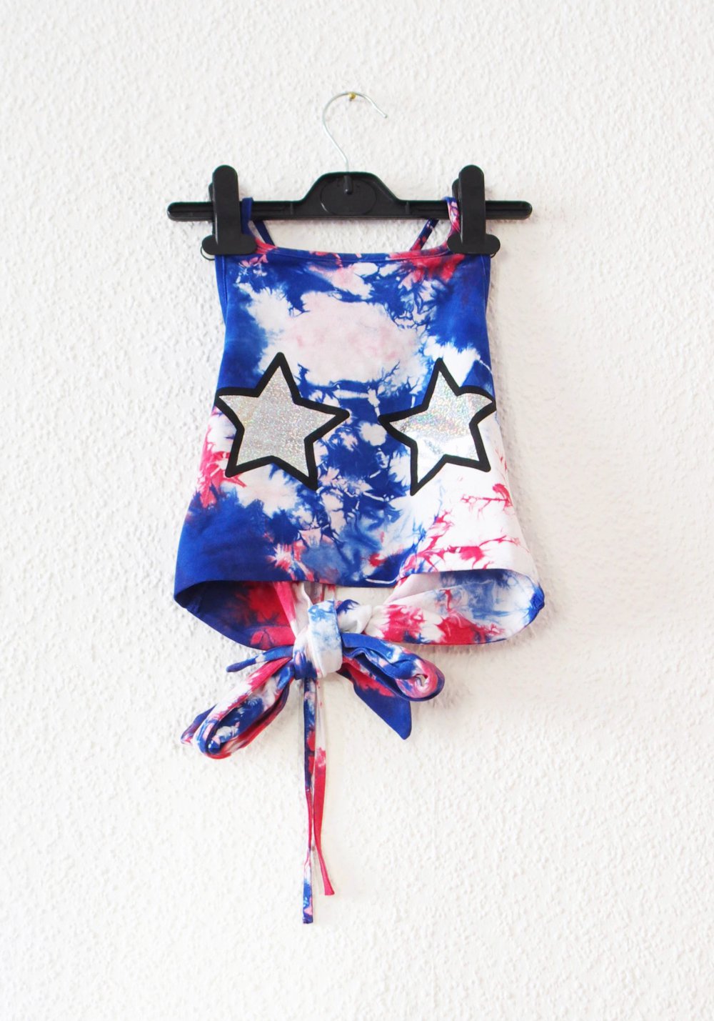 Buntes Dollskill Crop Top Gr. M 38 40 Holographic Rave Batik Tie Dye Techno Festival Bralet