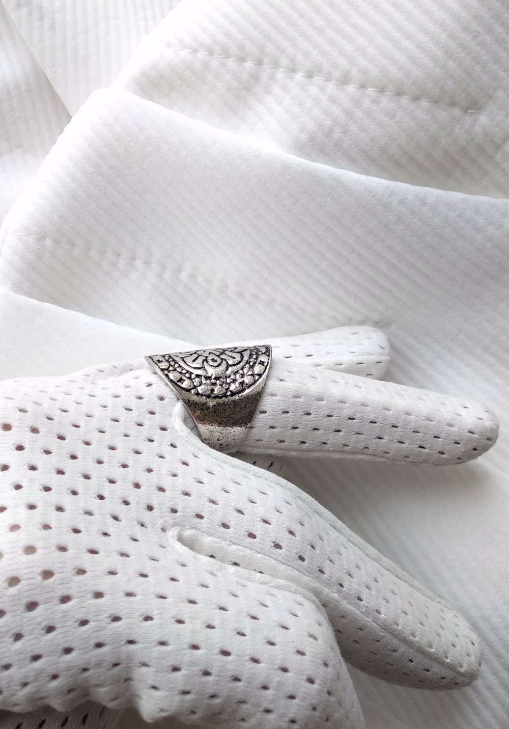 Verzierter silberner Ring Tribal Gravur GOA Gypsy Hippie Festival Nasty Gal witchy