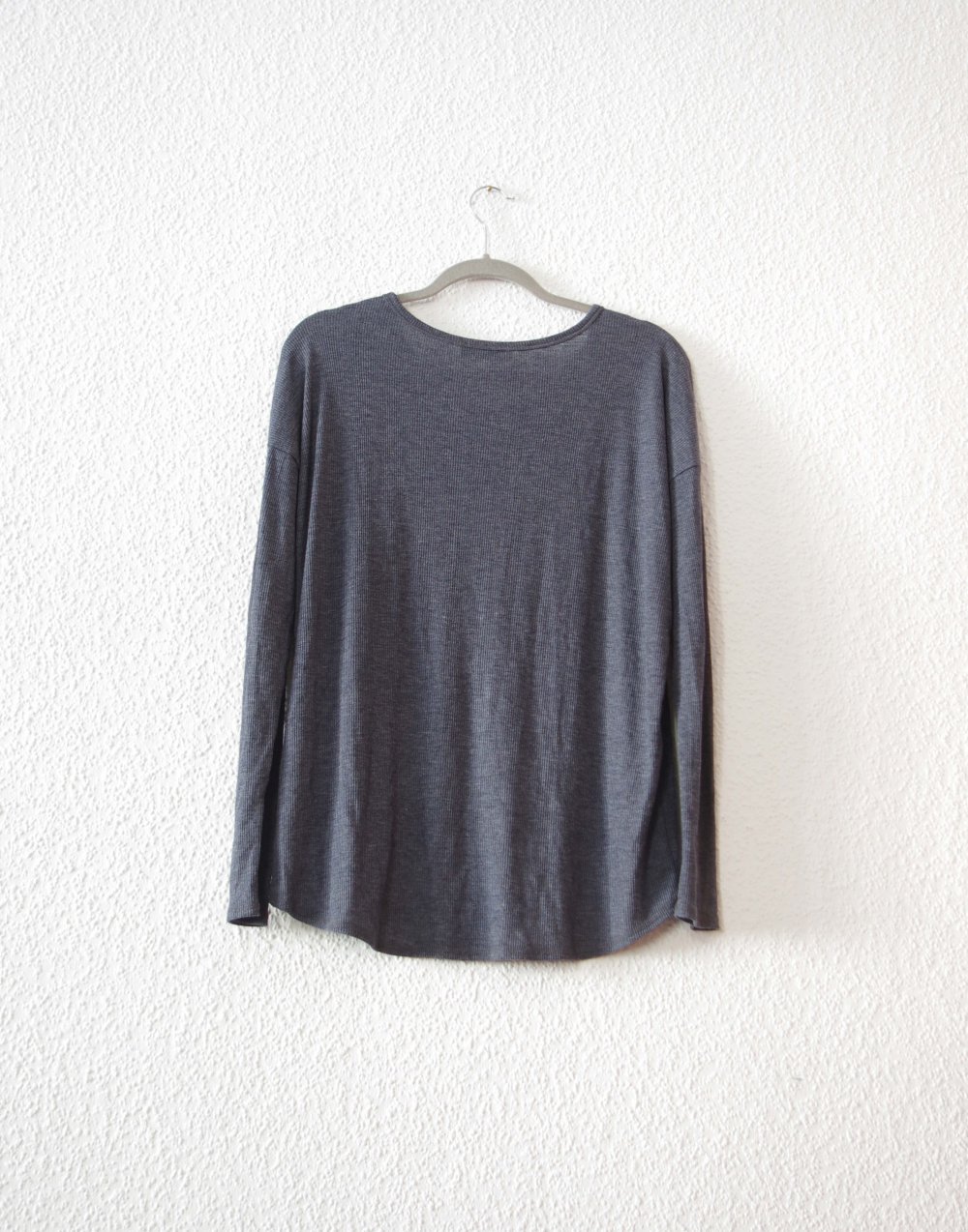 Weiches Feinripp Longsleeve Gr. M A&F Thermal Vokuhila Knopfleiste