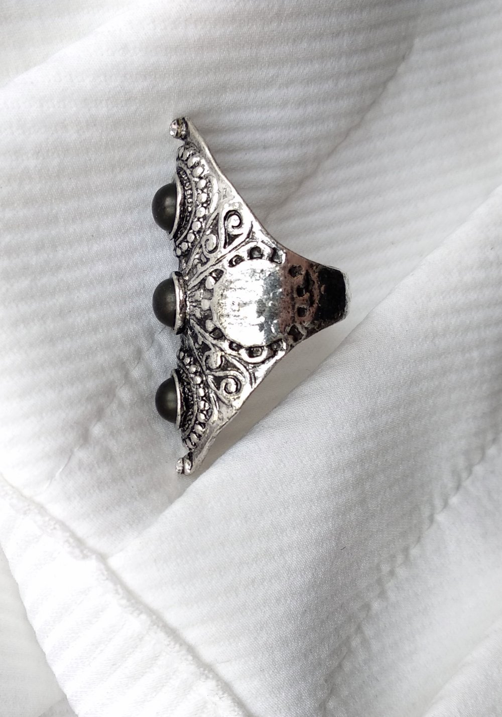 Auffälliger silberner Ring Gr. 18,5 (58) occult witchcraft Tribal Gravur GOA Gypsy Festival ritual