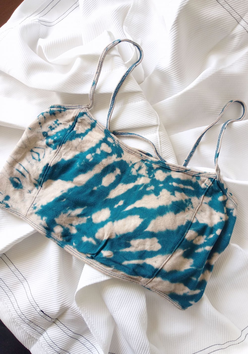 Batik Bralet Crop Top Gr. XL M L Rave tie dye Technoelfe Festival Hippie Goa y2k acid wash