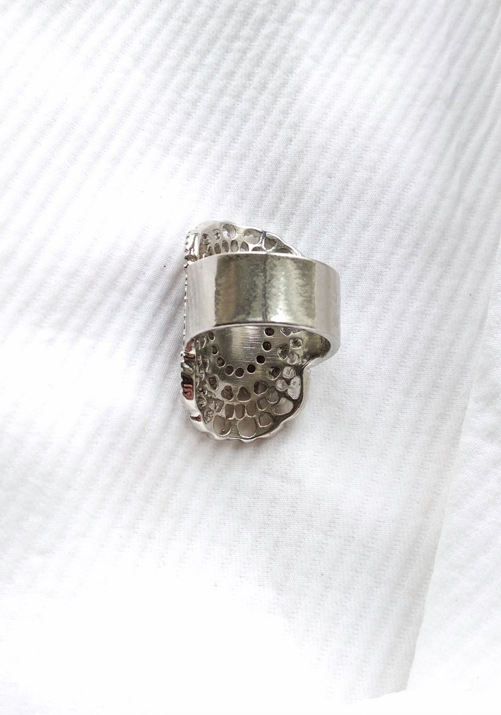 Großer filigraner silberner Ring Gr. 18,5 (58) occult witchcraft Mandala Gravur goth Pinup Festival ritual 