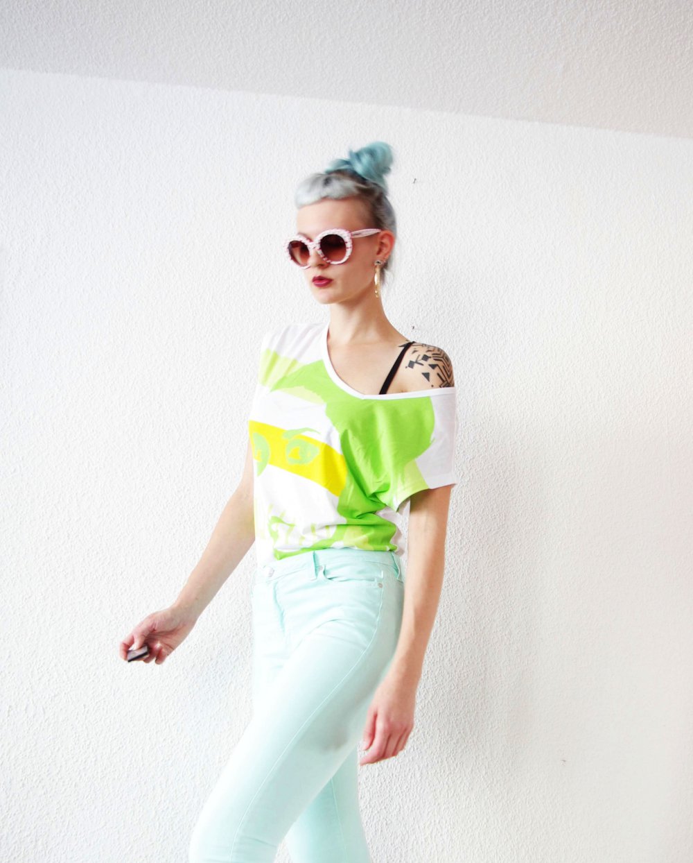 Lässiges Puma Printshirt Gr. 36 38 S M offshoulder oversized Dollskill