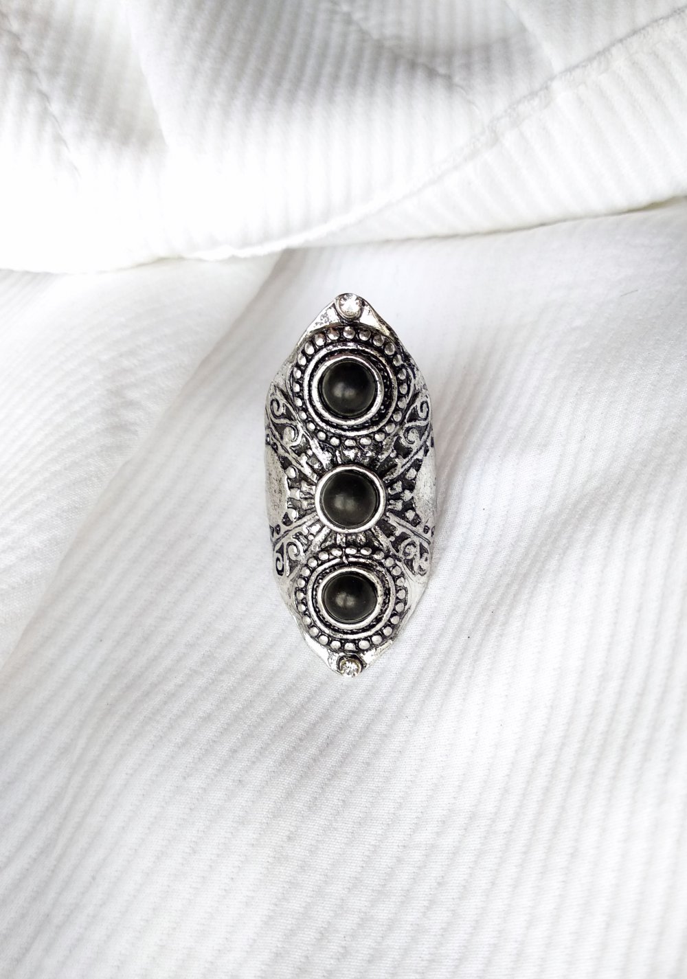 Auffälliger silberner Ring Gr. 18,5 (58) occult witchcraft Tribal Gravur GOA Gypsy Festival ritual