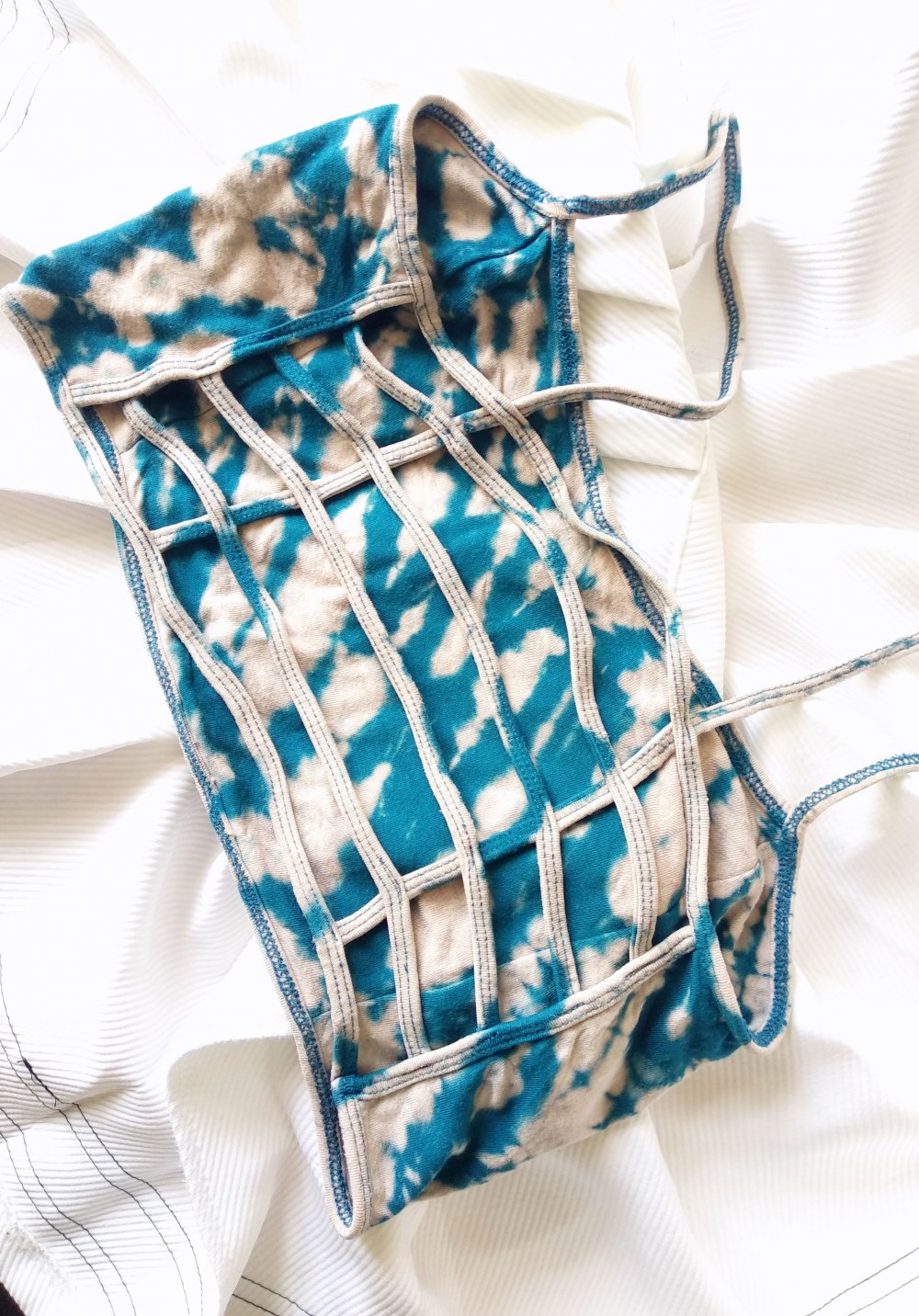 Batik Bralet Crop Top Gr. XL M L Rave tie dye Technoelfe Festival Hippie Goa y2k acid wash