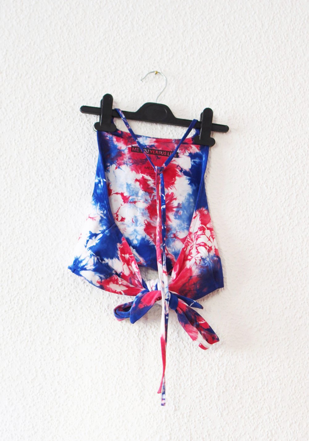 Buntes Dollskill Crop Top Gr. M 38 40 Holographic Rave Batik Tie Dye Techno Festival Bralet