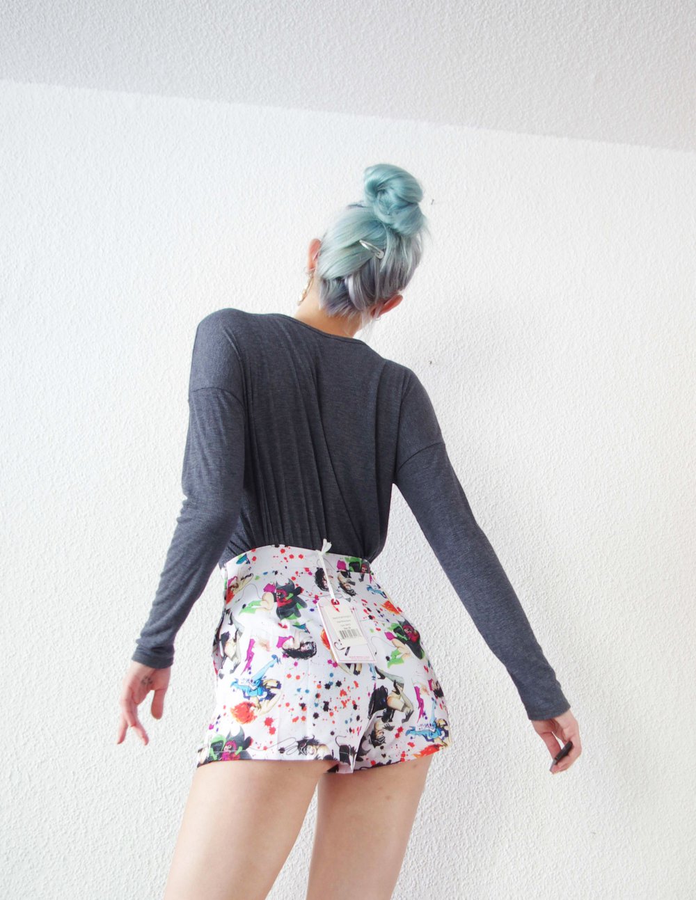 Weiches Feinripp Longsleeve Gr. M A&F Thermal Vokuhila Knopfleiste